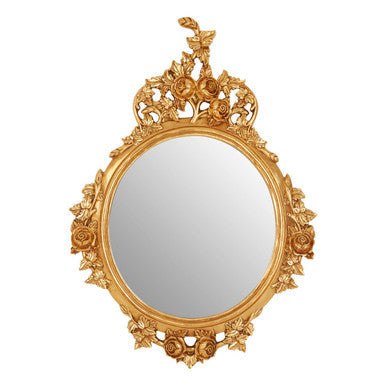 Gold Finish Round Wall Mirror | Marseille