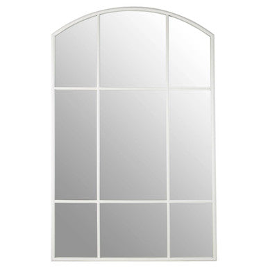 Matt White Window Pane Wall Mirror | Claren