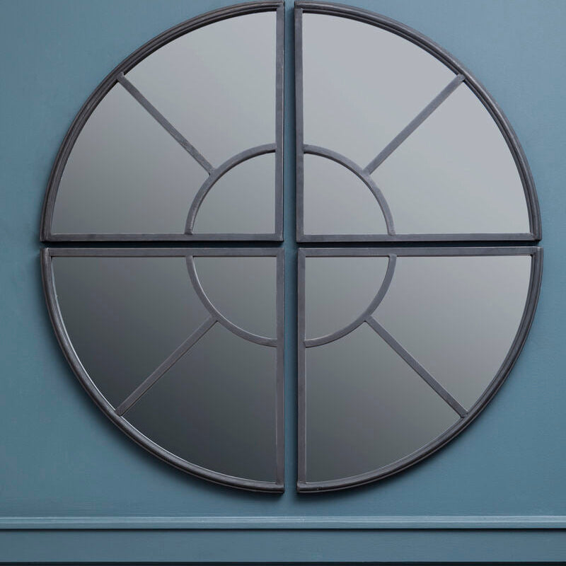 Round Window Pane Wall Mirror | Cosma