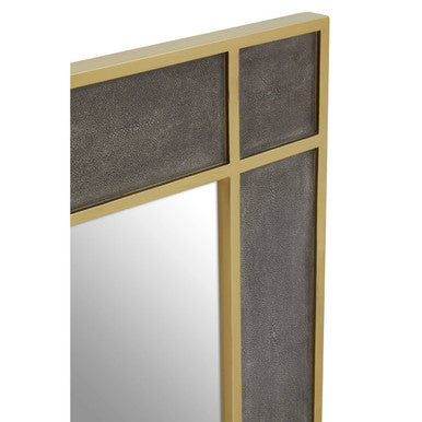 Grey Shagreen Effect Wall Mirror | Deskey
