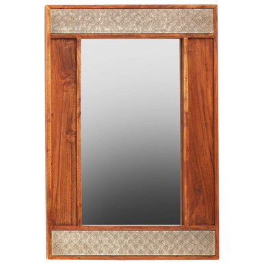 Acacia Wood Wall Mirror | Boho