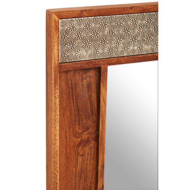 Acacia Wood Wall Mirror | Boho
