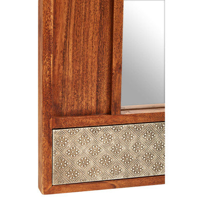 Acacia Wood Wall Mirror | Boho