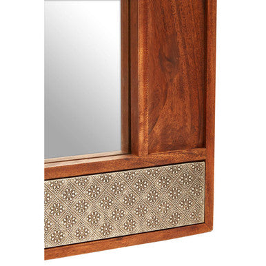 Acacia Wood Wall Mirror | Boho