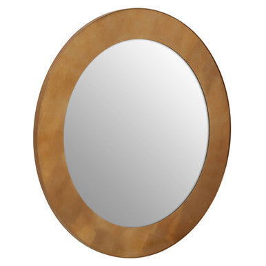 Brushed Gold Round Wall Mirror | Grenoble