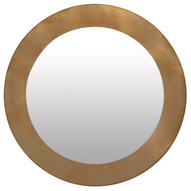 Brushed Gold Round Wall Mirror | Grenoble