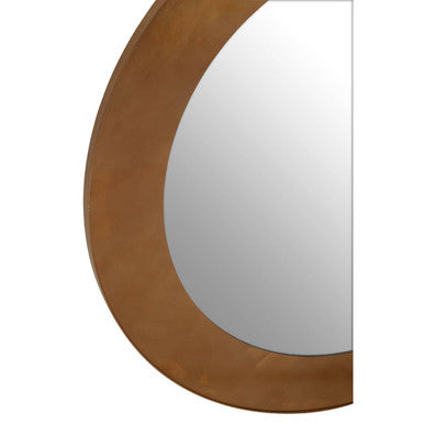 Brushed Gold Round Wall Mirror | Grenoble