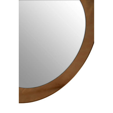 Brushed Gold Round Wall Mirror | Grenoble