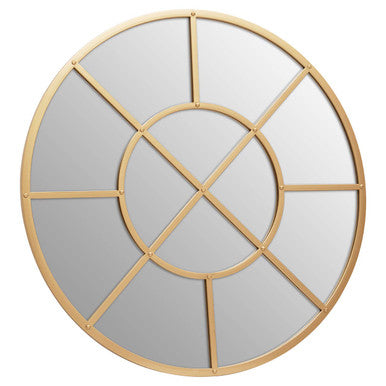 Gold Finish Round Wall Mirror | Descartes