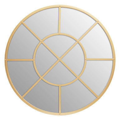 Gold Finish Round Wall Mirror | Descartes