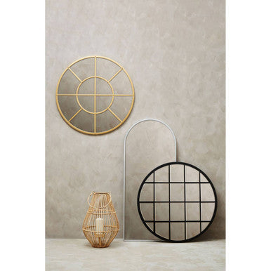 Gold Finish Round Wall Mirror | Descartes