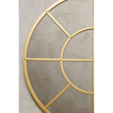 Gold Finish Round Wall Mirror | Descartes