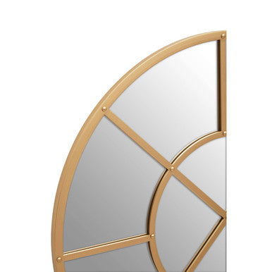 Gold Finish Round Wall Mirror | Descartes