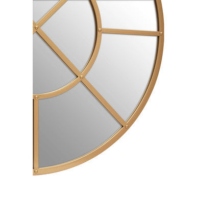 Gold Finish Round Wall Mirror | Descartes