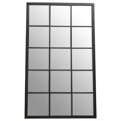 Black Large Grid Wall Mirror | Descartes