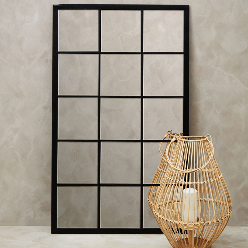 Black Large Grid Wall Mirror | Descartes