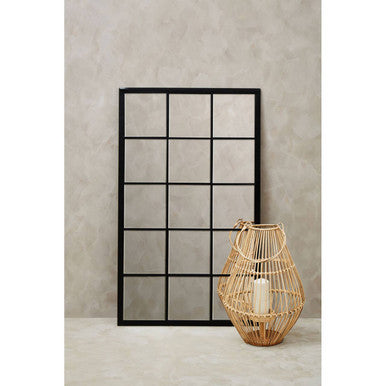 Black Large Grid Wall Mirror | Descartes