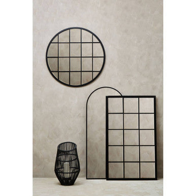 Black Large Grid Wall Mirror | Descartes