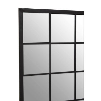 Black Large Grid Wall Mirror | Descartes