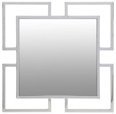 Allure Silver Finish Frame Square Wall Mirror