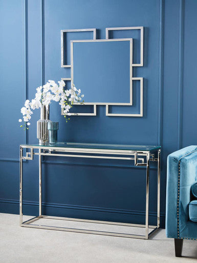 Allure Silver Finish Frame Square Wall Mirror