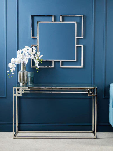 Allure Silver Finish Frame Square Wall Mirror