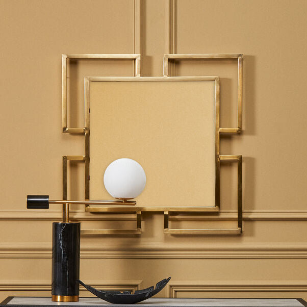 Allure Brushed Gold Finish Small Square Wall Mirror