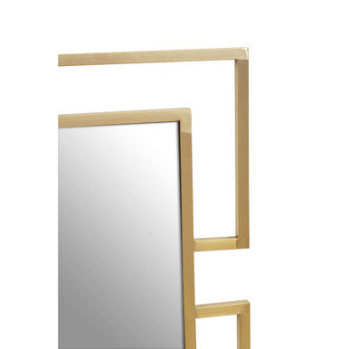 Allure Brushed Gold Finish Small Square Wall Mirror