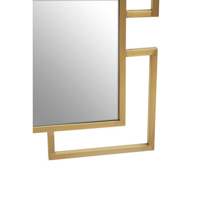 Allure Brushed Gold Finish Small Square Wall Mirror