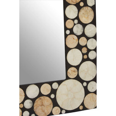 Rectangular Black Wall Mirror with Shell Inlay | Palu