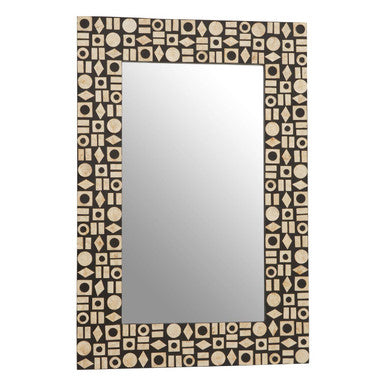 Black Wall Mirror with Shell Inlay | Palu
