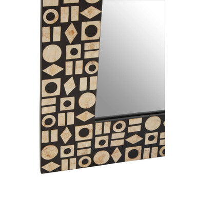 Black Wall Mirror with Shell Inlay | Palu