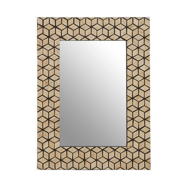 Black Wall Mirror with Seashell Inlay | Palu