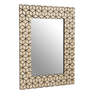 Black Wall Mirror with Seashell Inlay | Palu