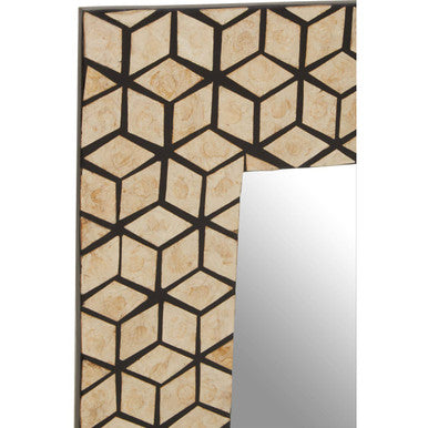 Black Wall Mirror with Seashell Inlay | Palu