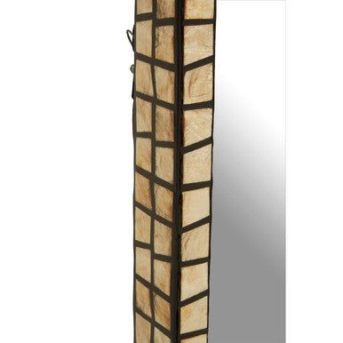 Tall Black Wall Mirror with Shell Inlay | Palu