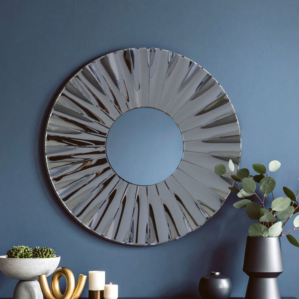 Round Grey Wall Mirror | Jade