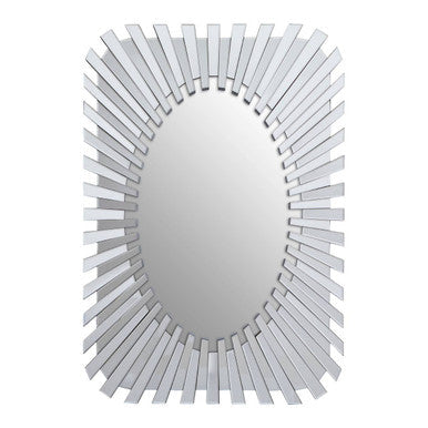 Silver Rectangular Sunburst Wall Mirror | Jade