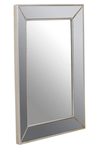 Silver Finish Rectangular Wall Mirror | Lapari