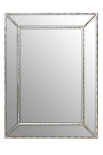 Silver Finish Rectangular Wall Mirror | Lapari