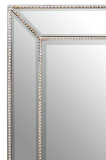 Silver Finish Rectangular Wall Mirror | Lapari
