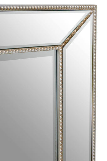 Silver Finish Rectangular Wall Mirror | Lapari