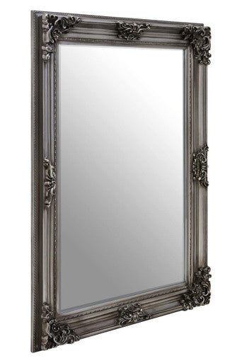 Silver Wooden Frame Wall Mirror | Lora