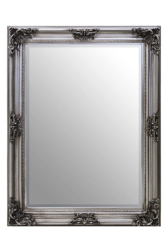 Silver Wooden Frame Wall Mirror | Lora