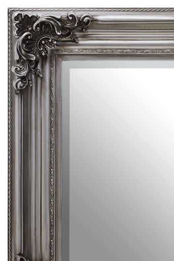 Silver Wooden Frame Wall Mirror | Lora