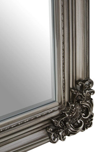 Silver Wooden Frame Wall Mirror | Lora