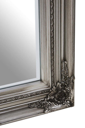 Silver Wooden Frame Wall Mirror | Lori