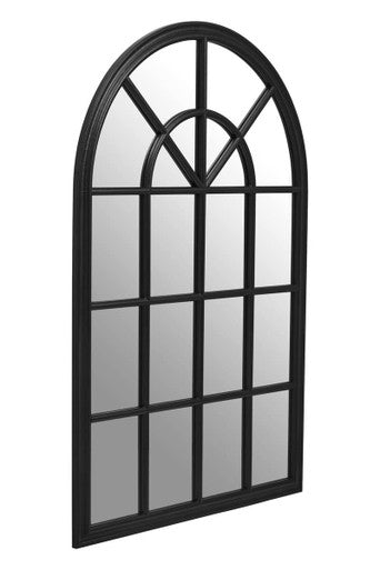 Black Arched Wooden Frame Wall Mirror | Lovida