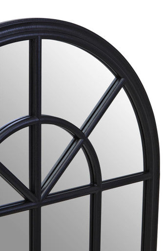 Black Arched Wooden Frame Wall Mirror | Lovida