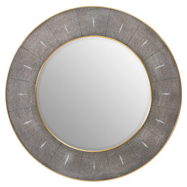 Grey Shagreen Effect Wall Mirror | Deruta